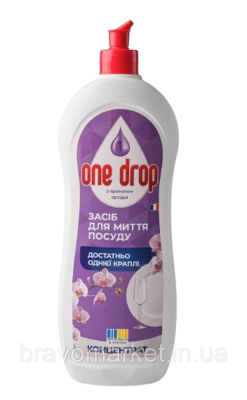 Засіб для миття посуду ONE DROP Концентрат з ароматом Орхідеї 750 мл, фото 1