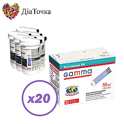 Тест-смужки GAMMA MS 1000 шт. в 40 флаконах по 25 шт. в пакованні