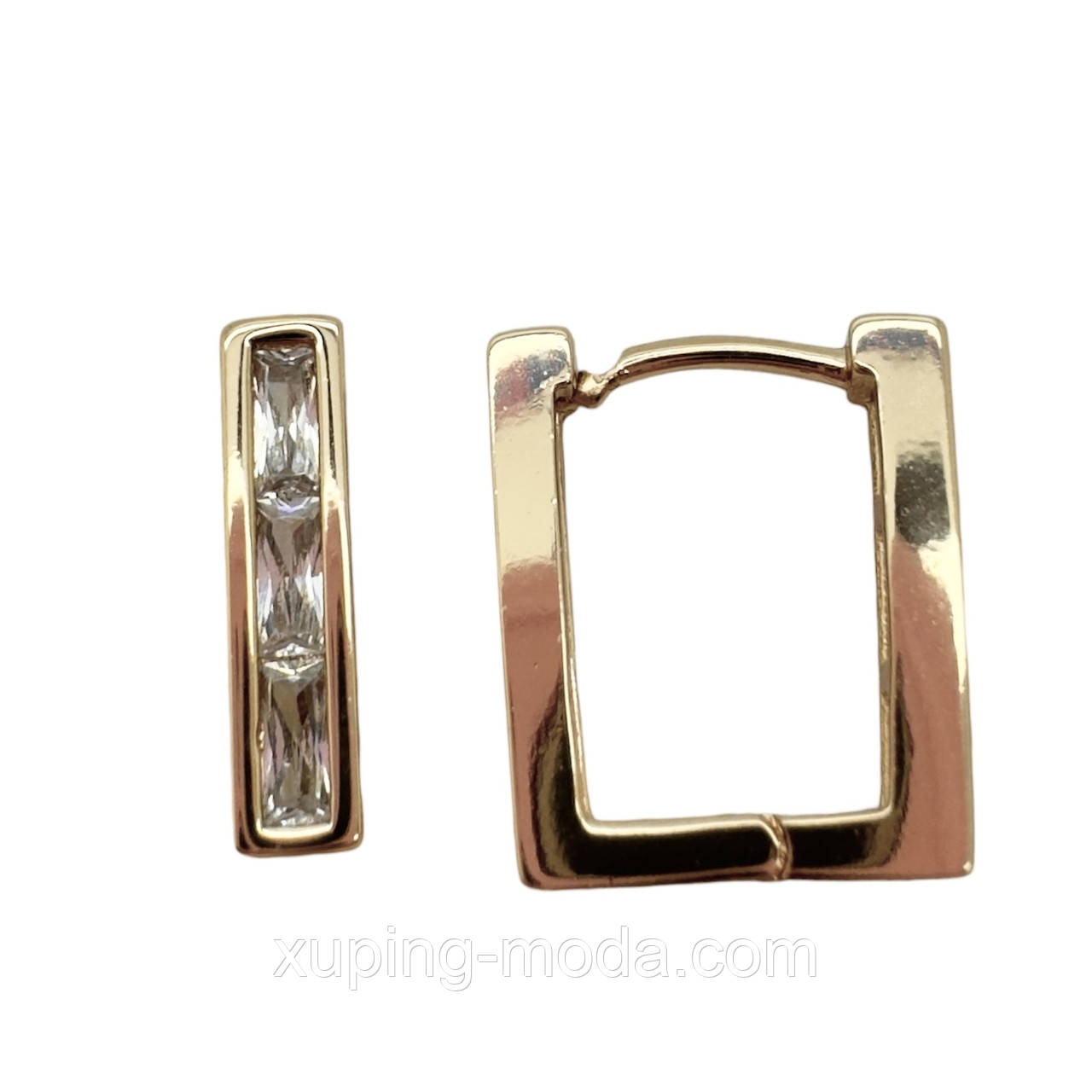 Xuping модні сережки. 15х2 мм. 18 к, фото 1