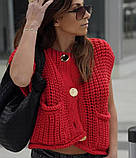 Жіноча жилетка з великими гудзиками в стилі zara, багато кольорів, фото 4