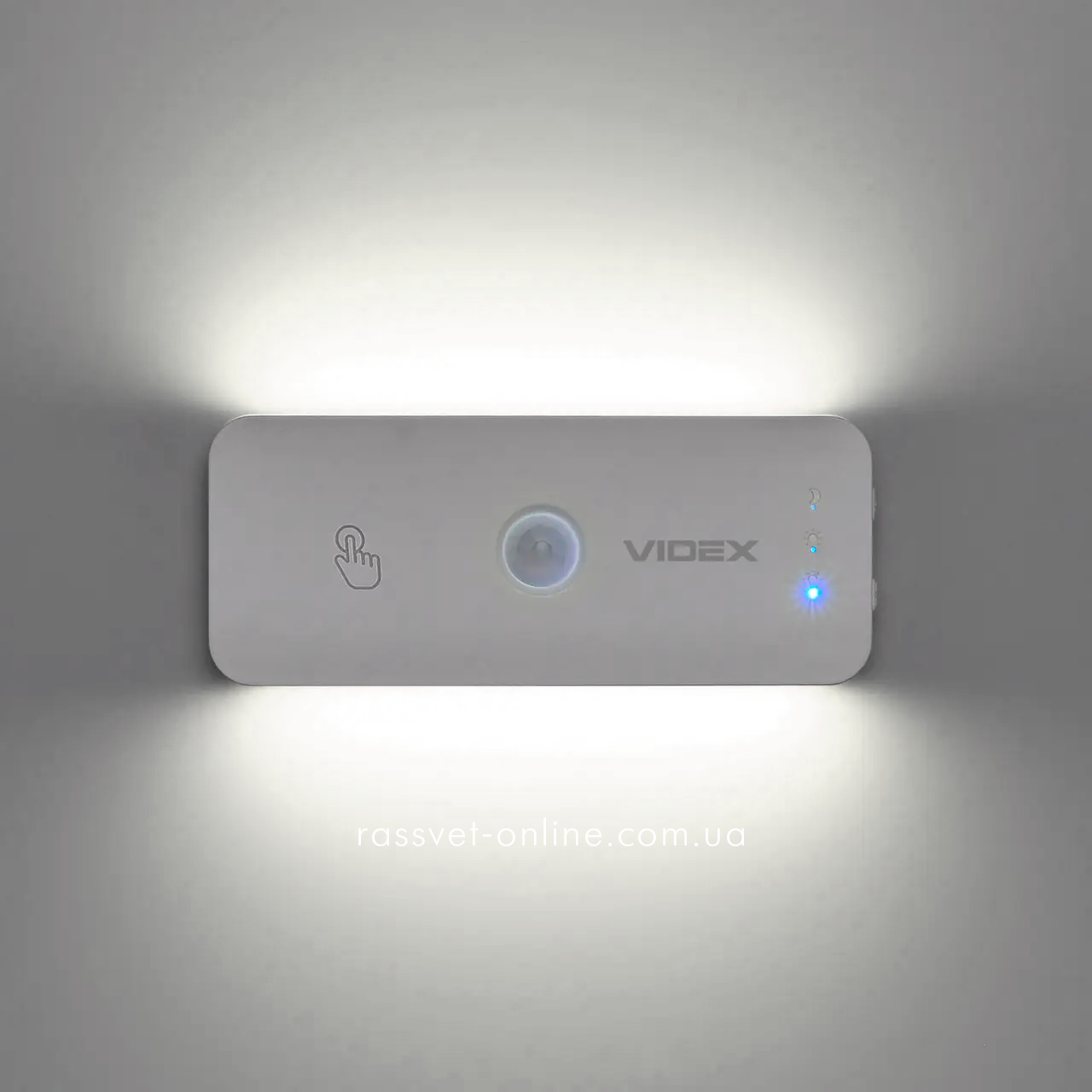 Акумуляторний LED світильник з датчиком руху VIDEX VL-NL053W-S USB-C 1100mAh Li-pol 0.8W 50Lm 3000K-6500K 110х45х19мм