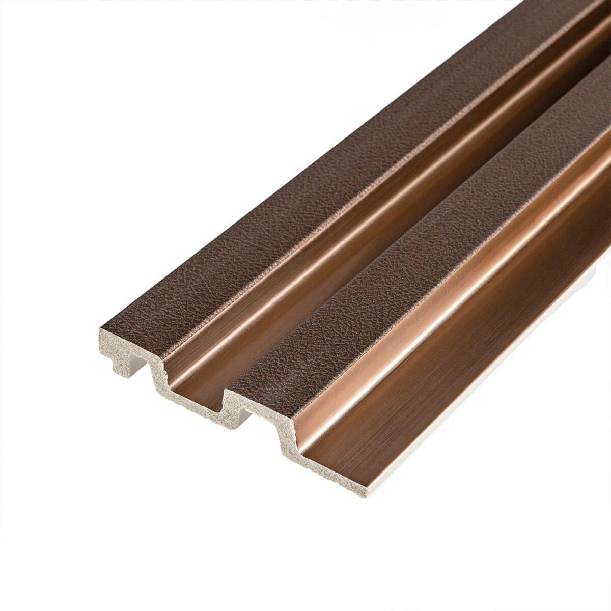 Рейка декоративная PS 2900х120х20мм Под коричневую кожу с бронзой SW-00002147-, фото 1