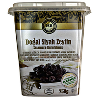 Оливки чорні (маслини) в'ялені з кісточкою 750 г MB Olives 3XS (Туреччина)