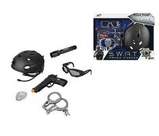 Набір поліцейського іграшковий S 005 B, 6 елементів, з пістолетом на батарейках, з каскою й окулярами