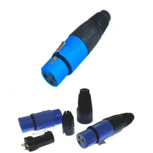 Гніздо CANON (XLR) 3pin, під шнур, синій корпус