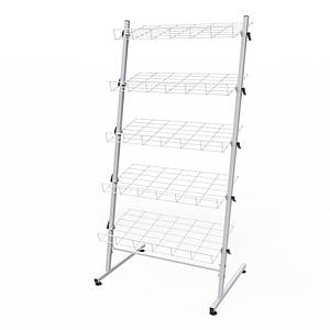 Вітрина торгова для взуття на 5 сітківих полок завширшки 60см, біла