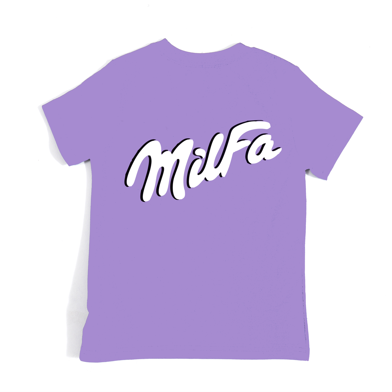 Жіноча бавовняна оригінальна футболка з написом на спині "Milfa" (Мілфа), 100% бавовна, розмір S, фото 1