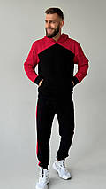 Чоловічий спортивний костюм з червоними вставками, фото 3