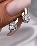 Срібні сережки покриття родій 1512.10р, фото 4