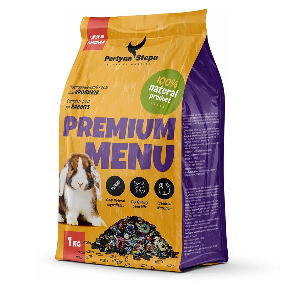 Зерносуміш Перлина Степу: Premium Menu для кроликів, 1 кг