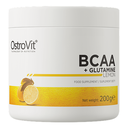 Амінокислоти OstroVit BCAA + Glutamine 200g Lemon, фото 1