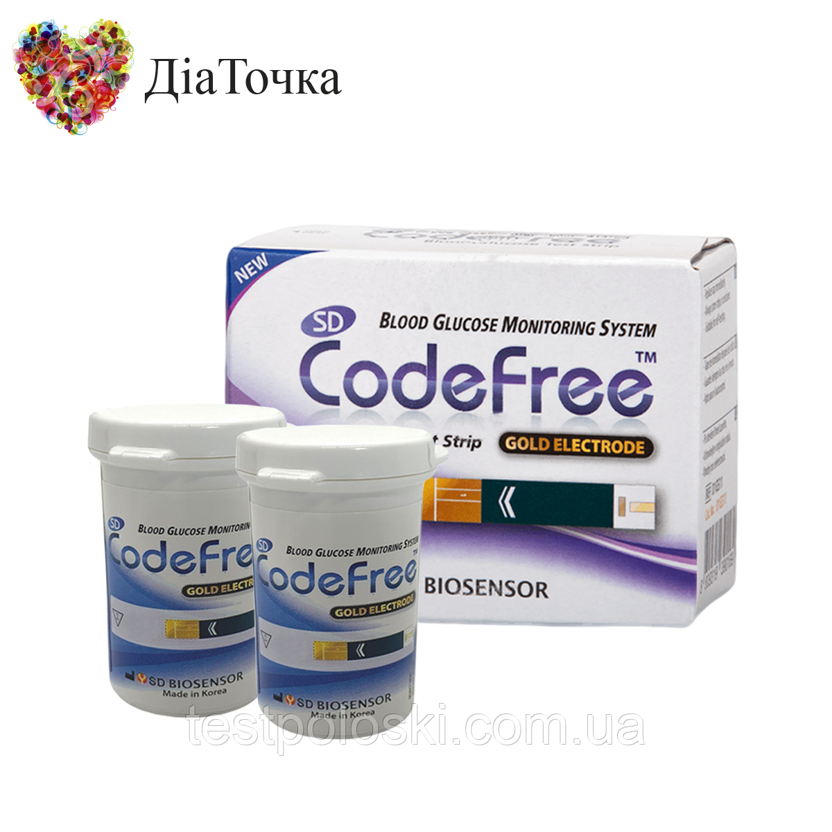 Тест-смужки SD CodeFree 50 шт. у 2 флаконі по 25 шт. в пакованні
