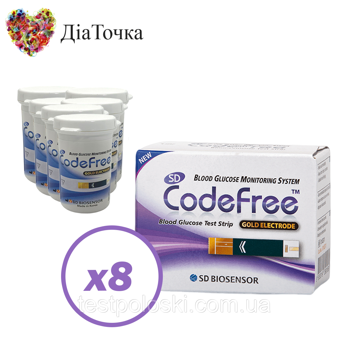 Тест-смужки SD CodeFree 400 шт. в 16 флаконах по 25 шт. в упаковці
