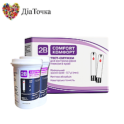 Тест-смужки Тубі Комфорт (2B Comfort) 50 шт. у 2 флаконі по 25 шт. в упаковці