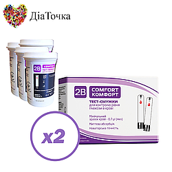 Тест-смужки Тубі Комфорт (2B Comfort) 100 шт. у 4 флаконі по 25 шт. в упаковці