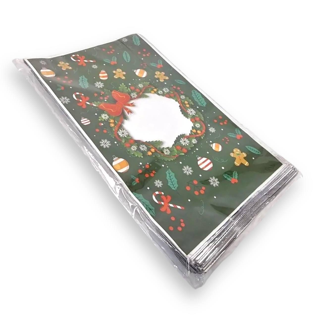 Упаковка новогодняя для конфет и подарков (25*40) №25 Рождесвенский венок (100 шт), фото 1