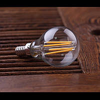 LED лампа Эдисона P-45 (4w) E-14 (AMBER) "NEW" filament