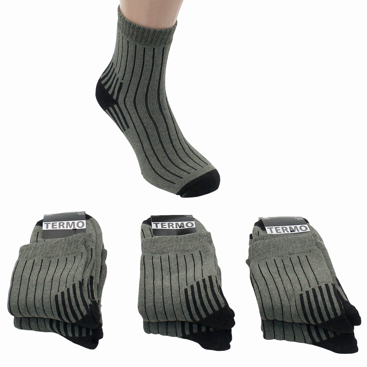 Чоловічі зимові шкарпетки махрові Упаковка 12 пар Теплі повсякденні шкарпетки від виробника 42-45, фото 1