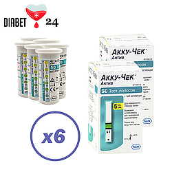 Тест-смужки Акку-Чек Актив (Accu-Chek Active) 600 шт. у 12 флаконах по 50 шт. в пакованні