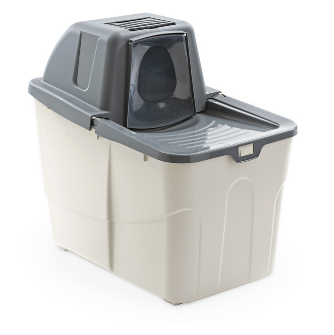 Туалет-бокс для котів з фільтром і лопаткою MPS BUXO CLOSE GREY, 58x39x56h см