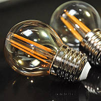 LED-лампа Едісона P-45 (4w) E-27 (AMBER) "NEW" filament