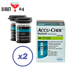Тест-смужки Акку Чек Інстант (Accu Chek Instant) 100 шт. у 2 флаконі по 50 шт. в упаковці