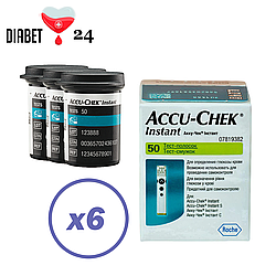 Тест-смужки Акку Чек Інстант (Accu Chek Instant) 300 шт. у 6 флаконах по 50 шт. в упаковці