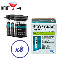 Тест-смужки Акку Чек Інстант (Accu Chek Instant) 400 шт. у 8 флаконах по 50 шт. в упаковці