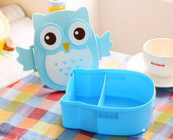 Популярний! Дитячий ланч бокс Bento Совушка Синій - Краща якість тільки на Nukleon.com.ua