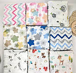 Простирадло на резинці з фланелі / байки для дитячого ліжечка, фото 2