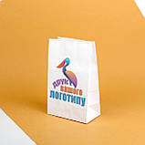 Пакети Білі з Друком ЛОГО 100 шт 150*90*240 мм Кольоровий Друк Фірмових пакетів без Ручок, фото 3