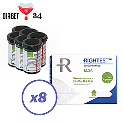 Тест смужки Біонайм 550 (Bionime Rightest GS550) (ELSA) 400 шт. в 16 флаконах по 25 шт. в пакованні