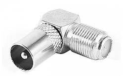 Популярний! F-штекер (тато) Кутовий 1 шт.  - Краща якість тільки на Nukleon.com.ua