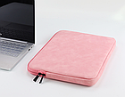 Чохол для ноутбука рожевий шкірзам 14.1" жіночий рожевий чохол під ноутбук 14 дюймів, фото 3