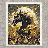 Алмазна мозаїка/вишивка Чорний кінь 40*50 см Орігамі OD 31200, фото 5