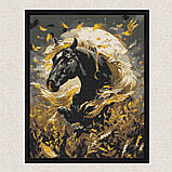 Алмазна мозаїка/вишивка Чорний кінь 40*50 см Орігамі OD 31200, фото 6