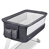 Ліжечко приставне Lionelo THEO Dark gray, фото 5