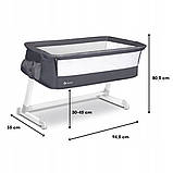 Ліжечко приставне Lionelo THEO Dark gray, фото 11