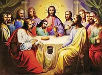 Набір Алмазна мозаїка вишивка Ікона Тайна вечеря Леонардо да Вінчі на підрамнику повна 5d 40х50 см 178615