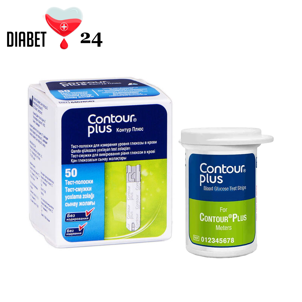 Тест-смужки Контур Плюс (Contour Plus) 50 шт. в 1 флаконі по 50 шт. в упаковці
