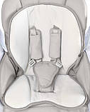 Крісло-гойдалка + стільчик для годування Caretero INDIGO Light Grey, фото 5