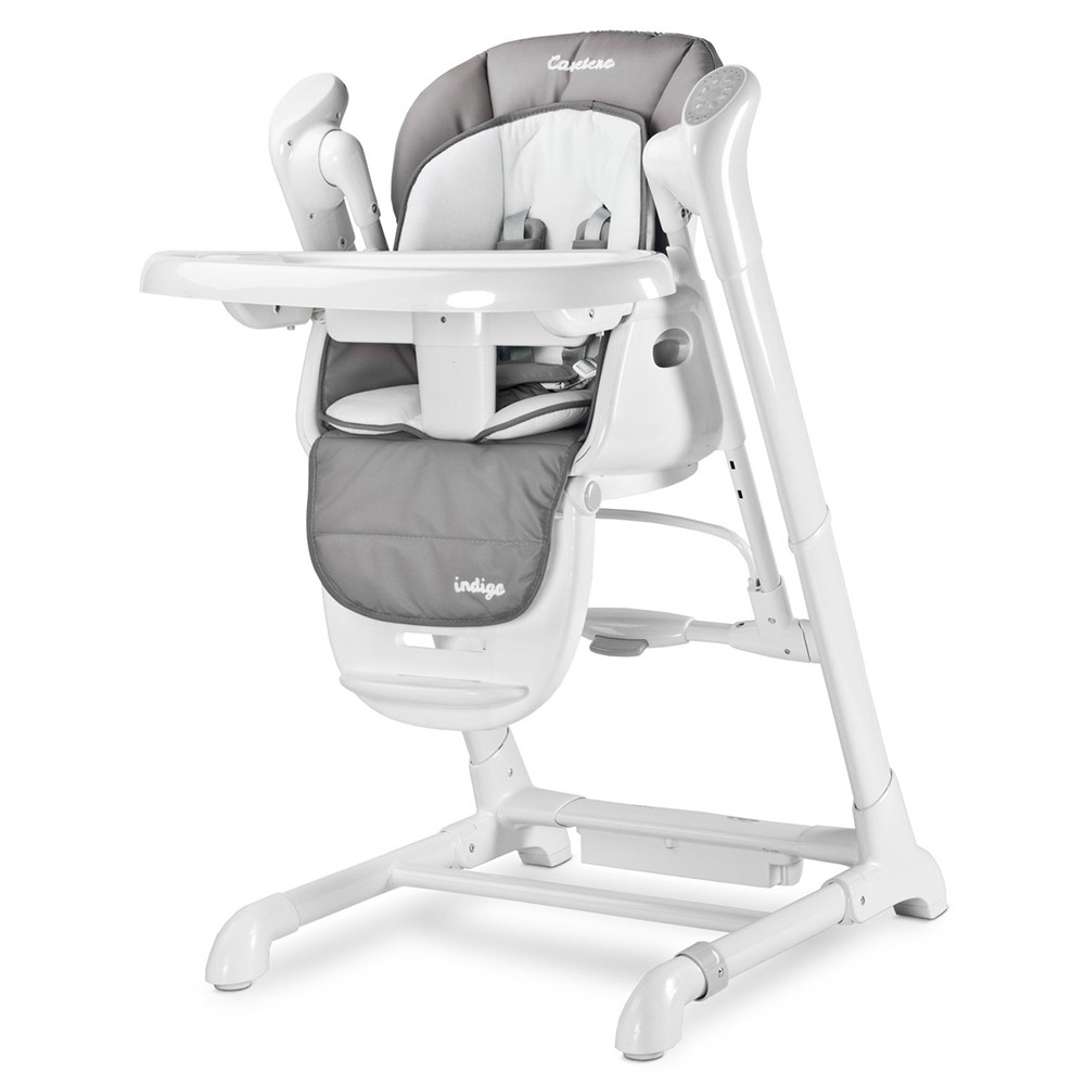 Крісло-гойдалка + стільчик для годування Caretero INDIGO Grey
