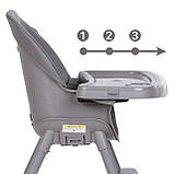 Стільчик для годування 4в1 Kidwell EATAN Grey, фото 9