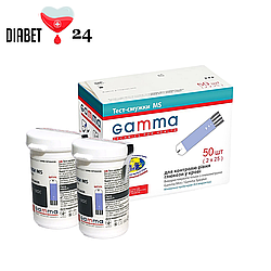Тест-смужки GAMMA MS 50 шт. у 2 флаконі по 25 шт. в пакованні