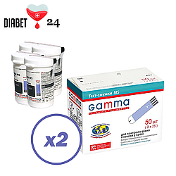 Тест-смужки GAMMA MS 100 шт. в 4 флаконі по 25 шт. в упаковці