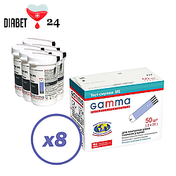 Тест-смужки GAMMA MS 400 шт. в 16 флаконах по 25 шт. в пакованні