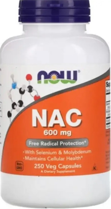 N-ацетилцистеїн Now Foods NAC 600 mg 250 капс