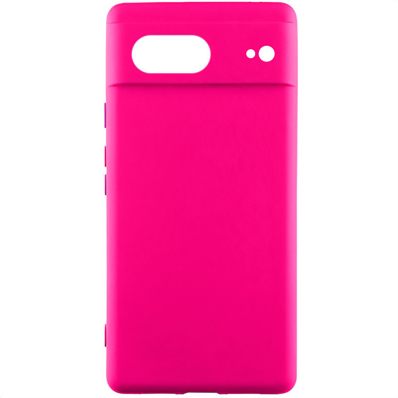 Чохол Silicone Cover Lakshmi Full Camera (AAA) для Google Pixel 7 | Мікрофібра Рожевий / Barbie pink, фото 1