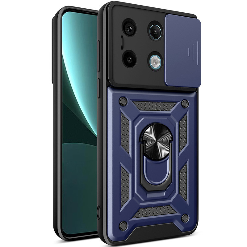 Протиударний чохол Camshield Serge Ring для Xiaomi Redmi Note 13 4G | Броньований з кільцем-підставкою Синій, фото 1