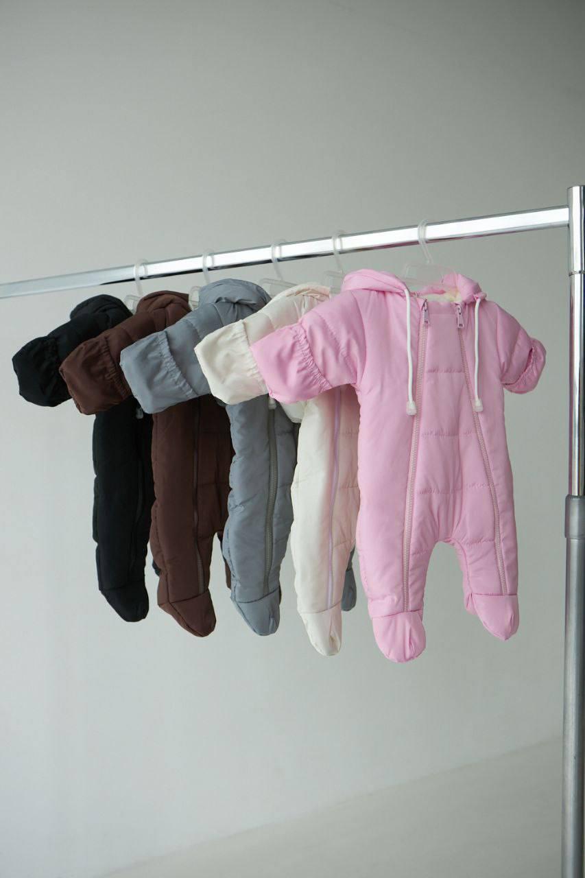 Дитячий зимовий комбінезон для новонародженого на флісі на дві блискавки розмір 62 68 74